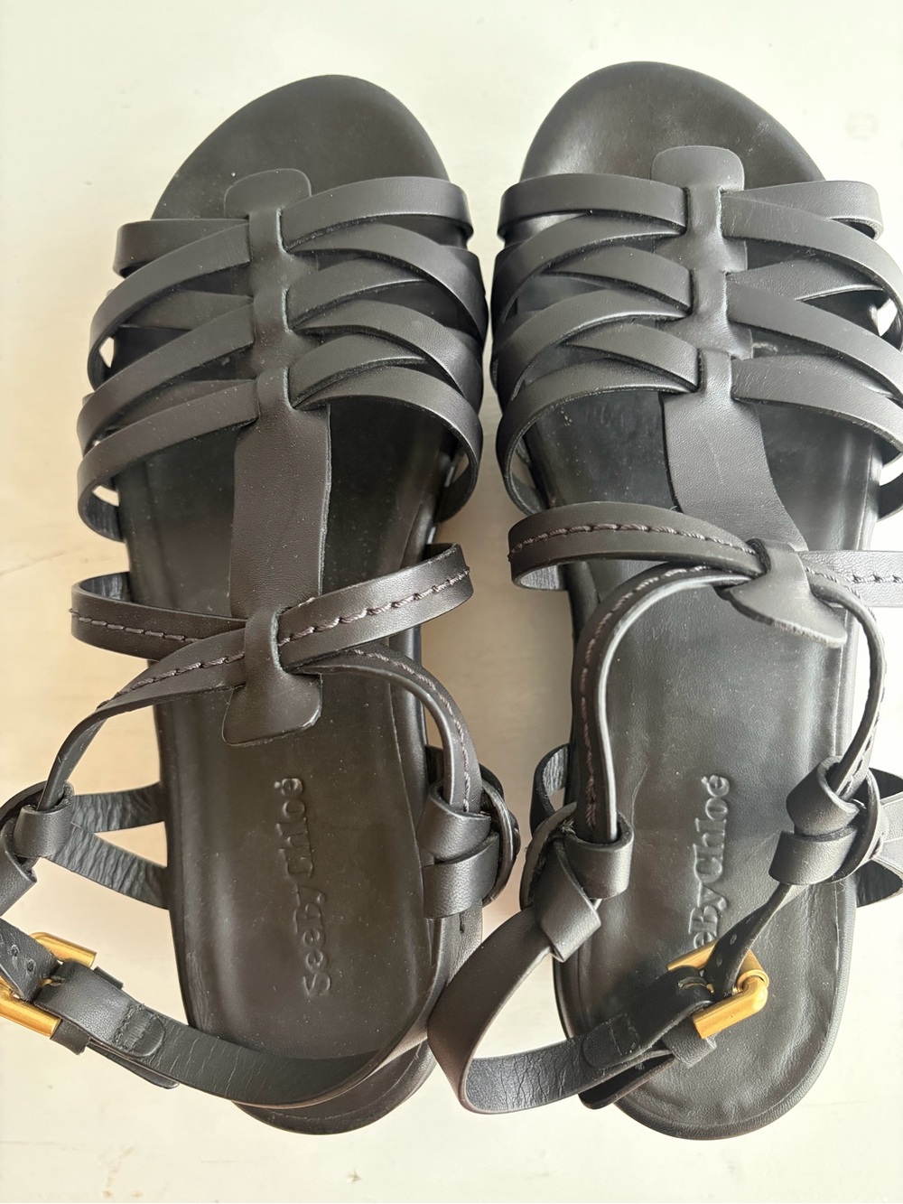 See by Chloé Sierra Black Strappy Platform Sandals – Chunky Wedge - Picture 4 of 11